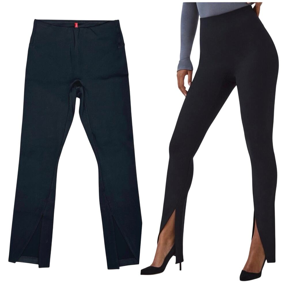 Spanx | Women | The Perfect Front Split Hem Solid Black Leggings | Size Small